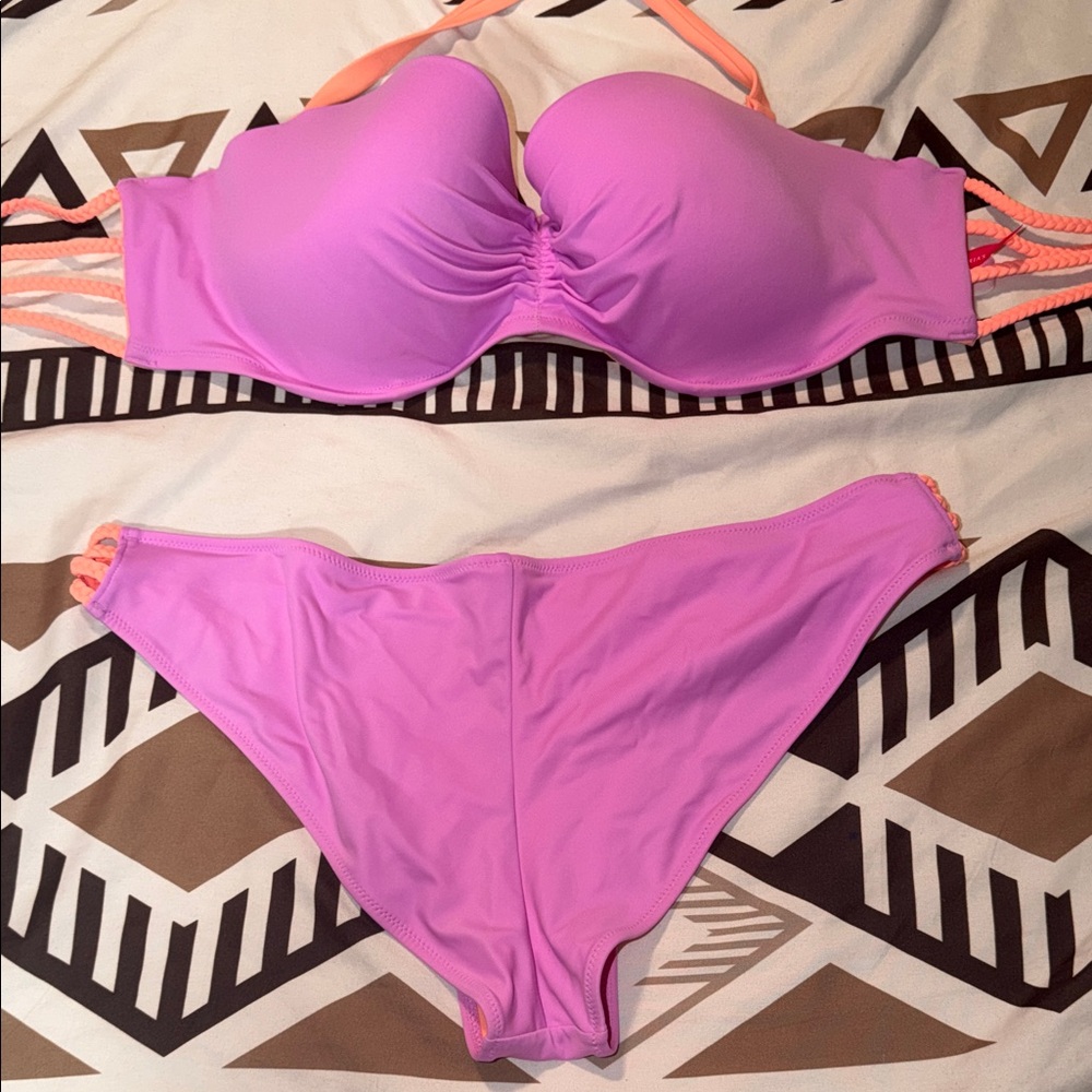 Victoria's Secret Lavender and Coral bikini - Picture 6 of 6